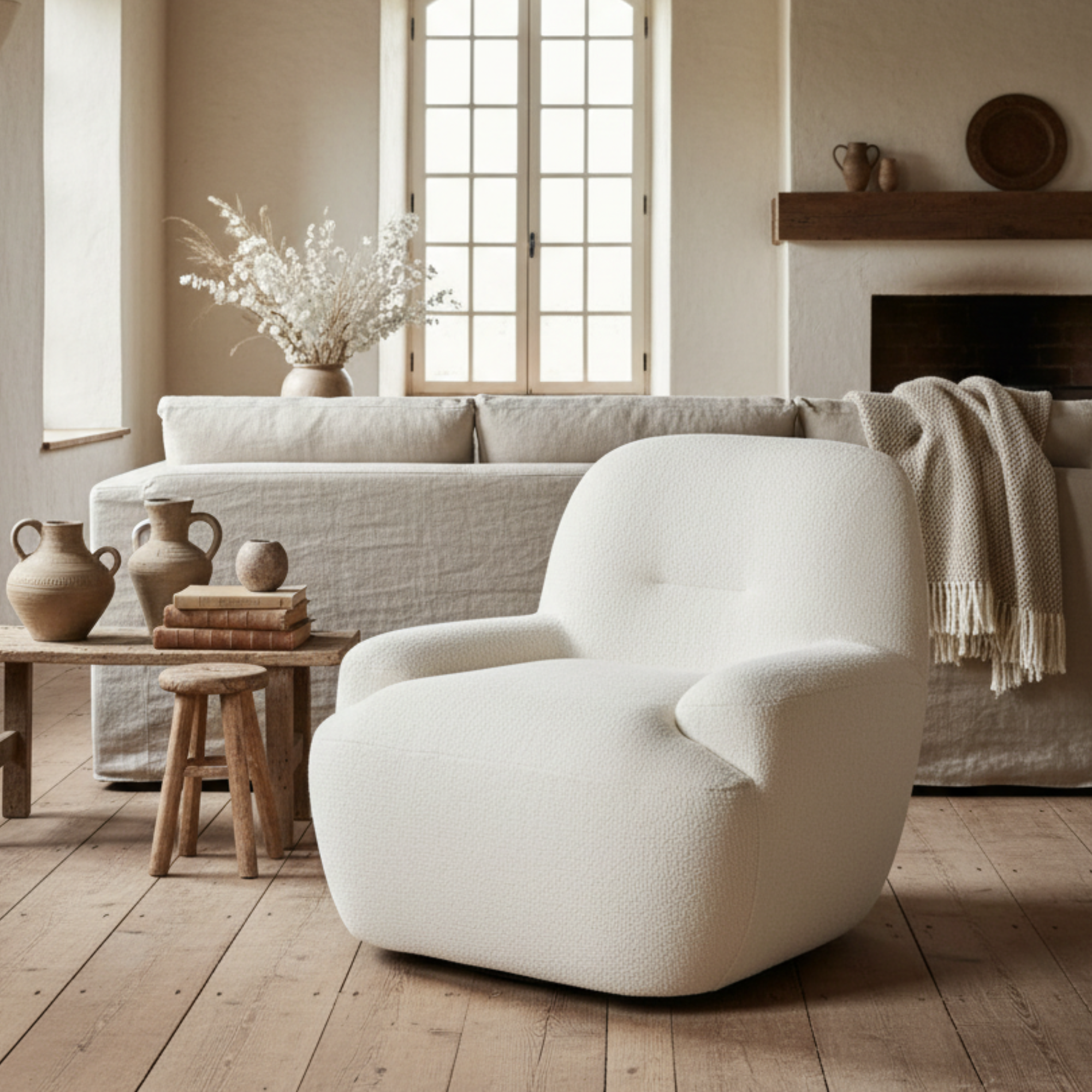 Uma Armchair Swivel | Togo 1 Natural