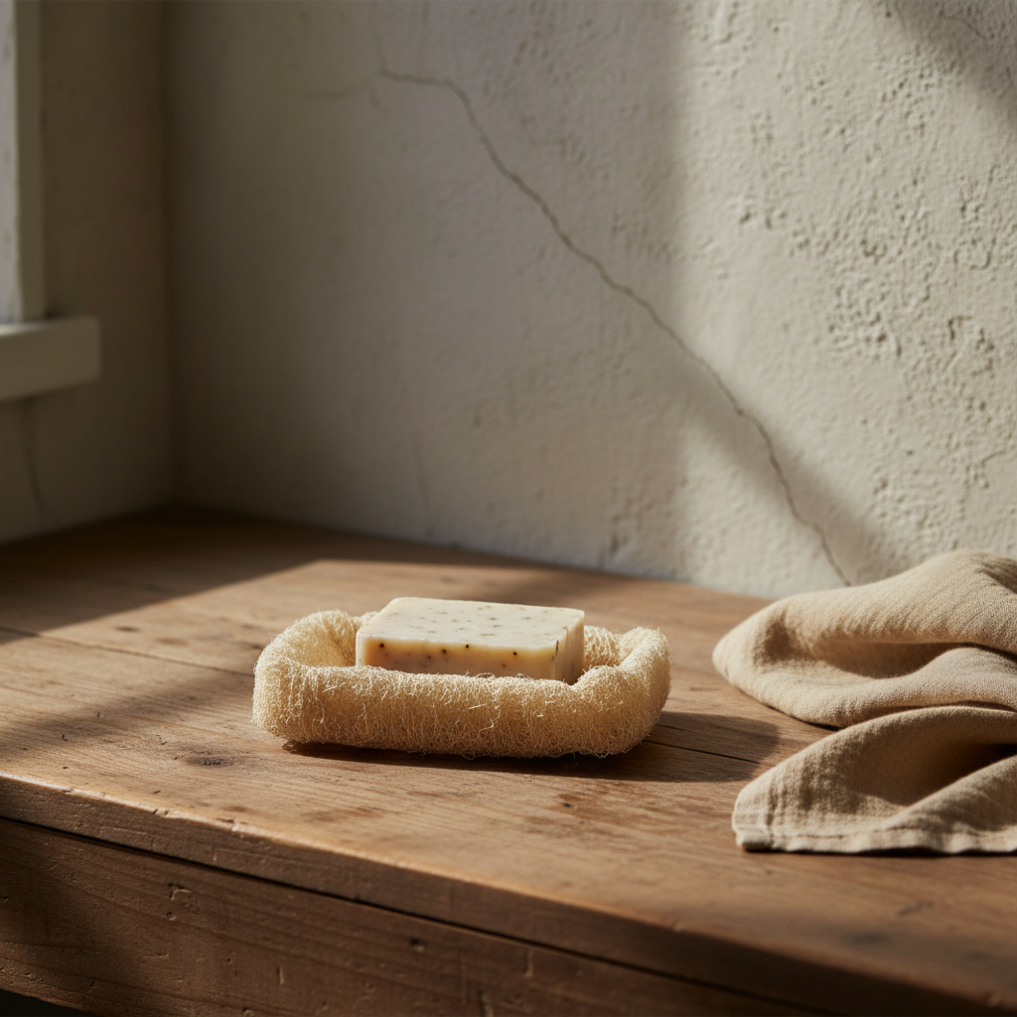 Natural Loofah Soap Dish | Small