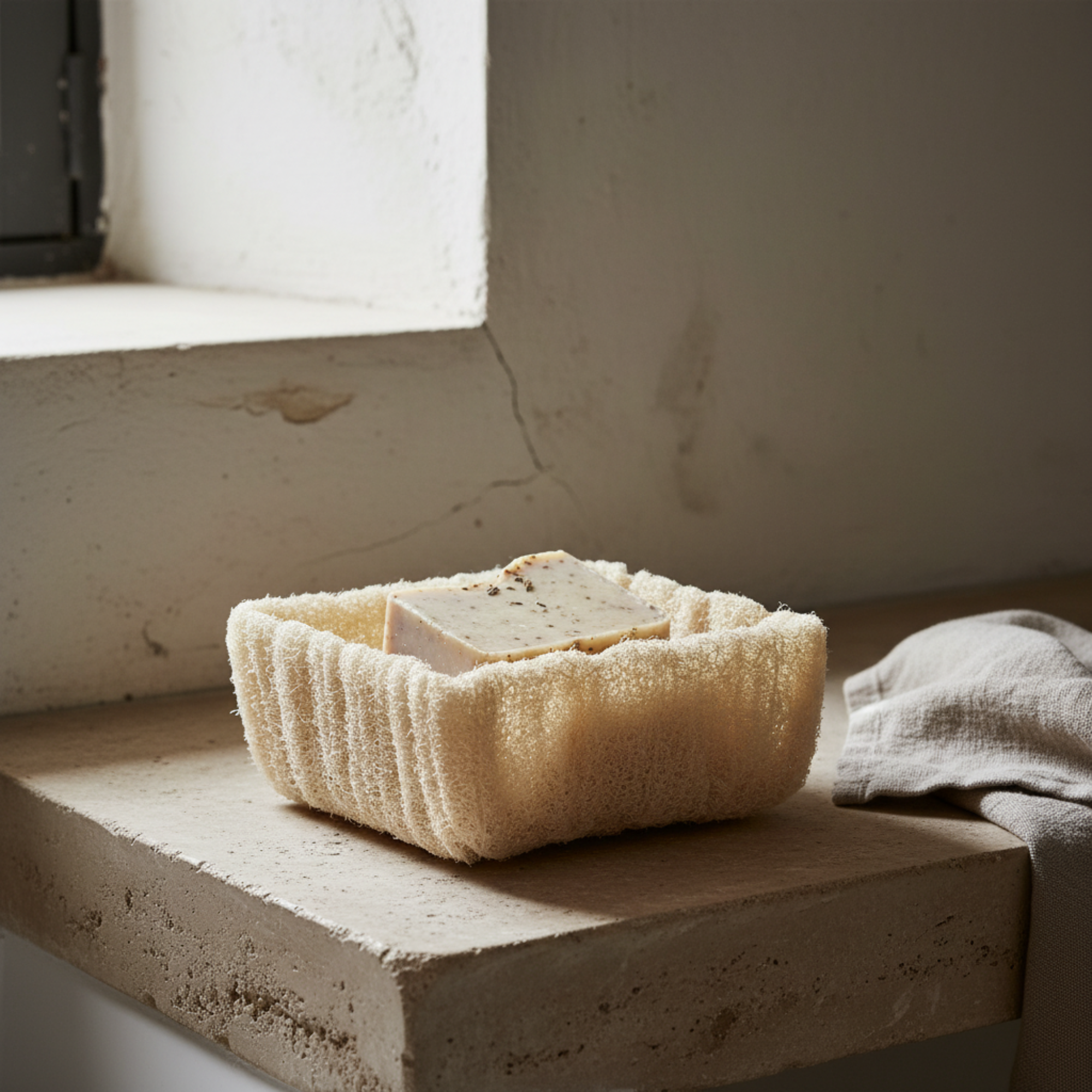 Natural Loofah Soap Dish | Large