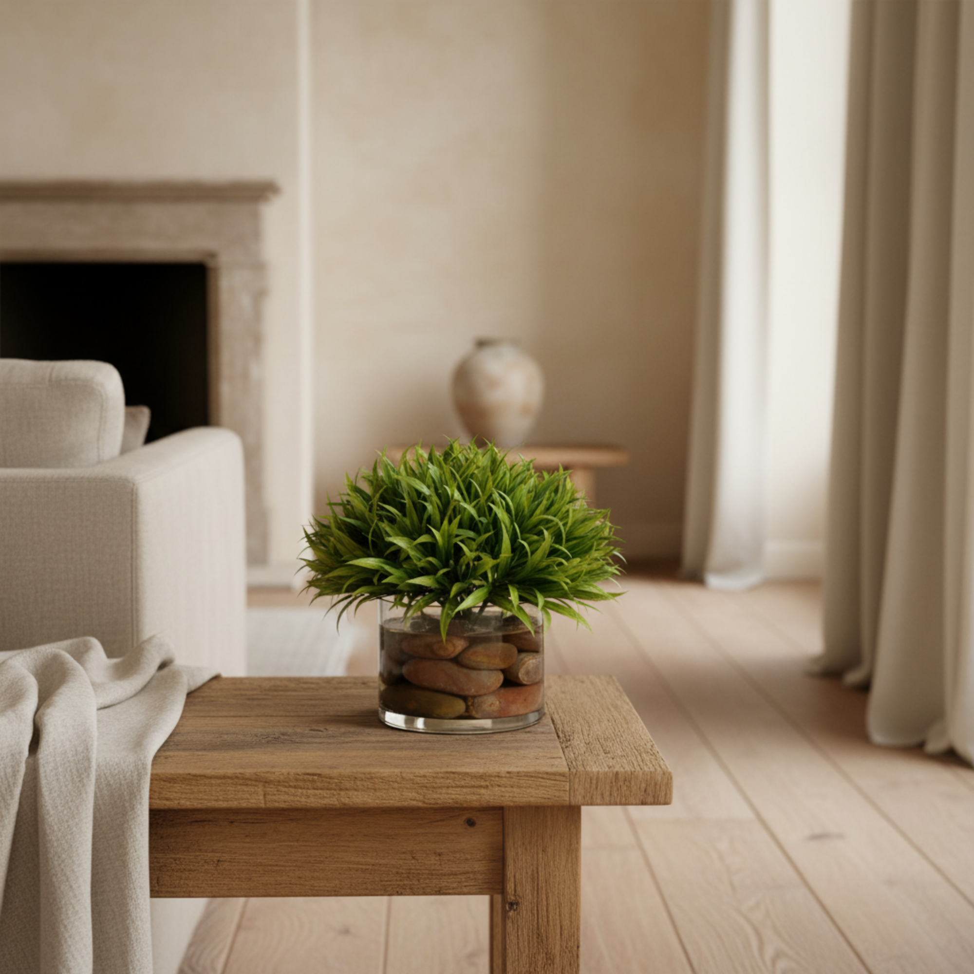 Small Grass Pom Accent