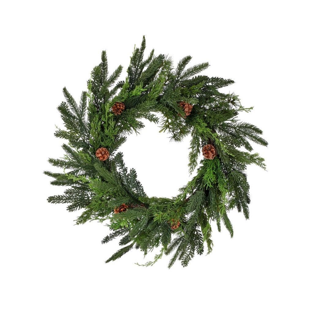 24" Real Touch Cedar/Spruce Wreath