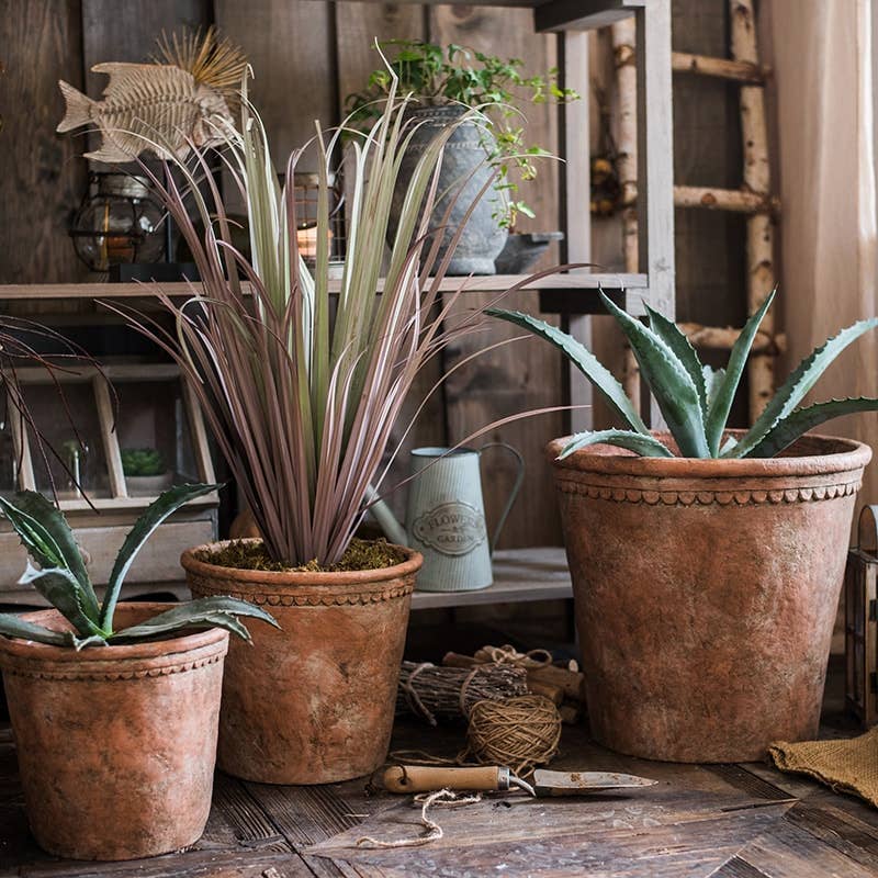 Extra Large Terracotta Red Concrete Planter Pot