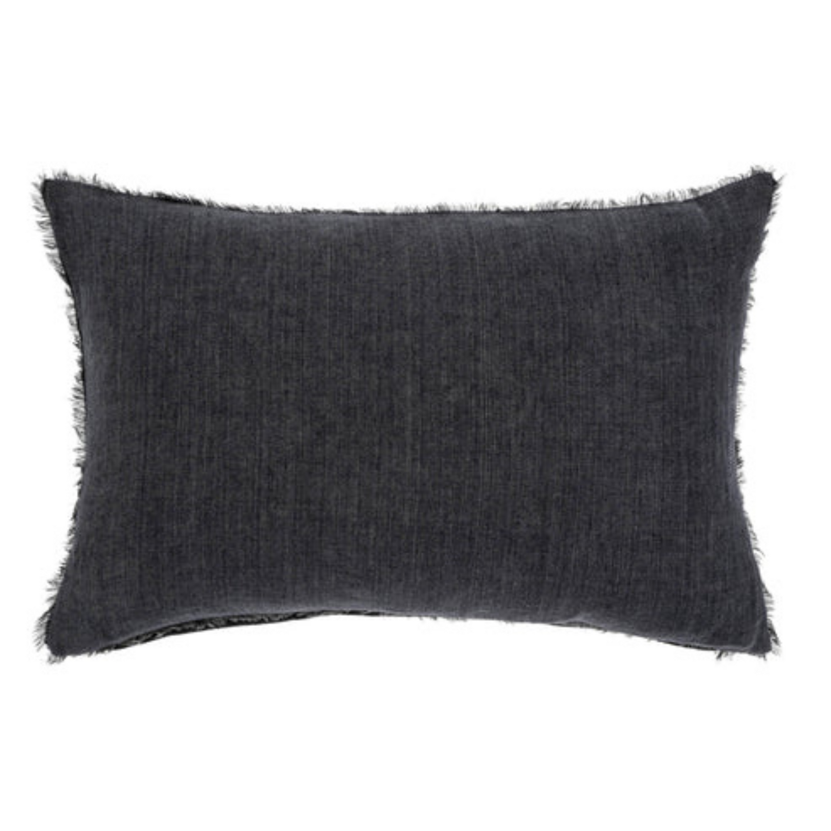 Lina Linen Lumbar Pillow | Charcoal