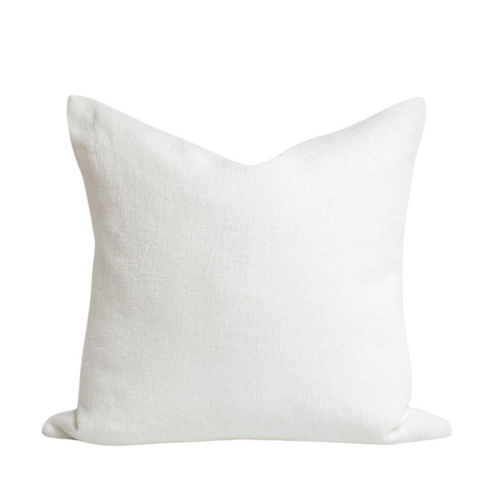 White Pure Minimal Linen Pillow | Various Sizes