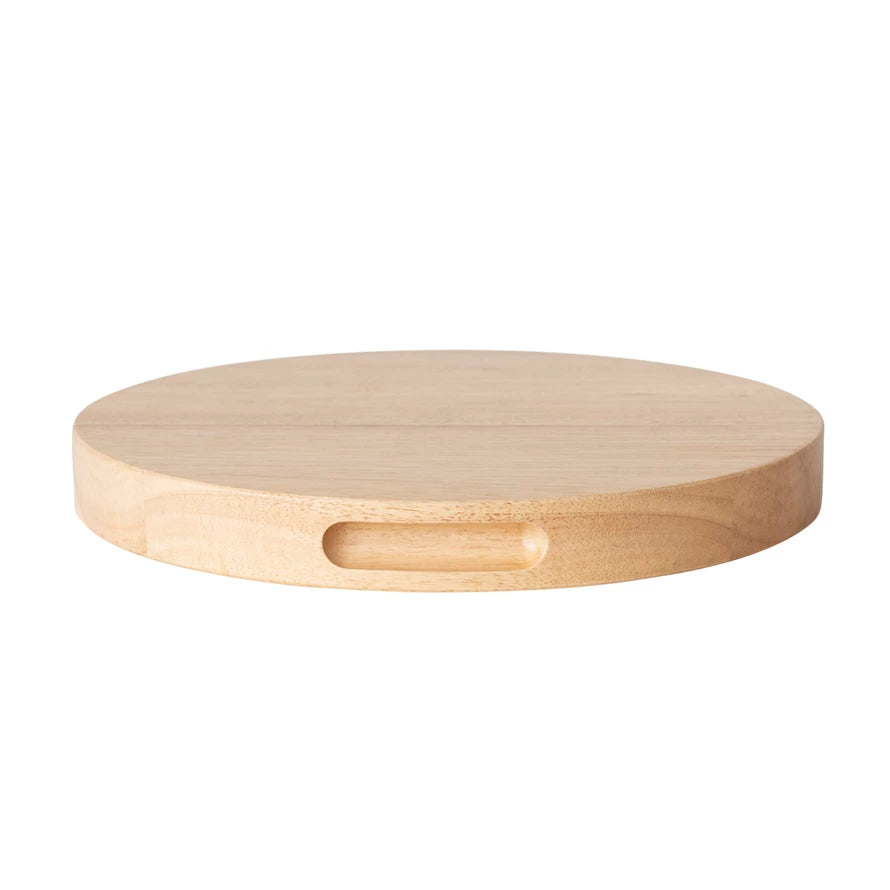 Rubberwood Cheese Board with Handles | Natural