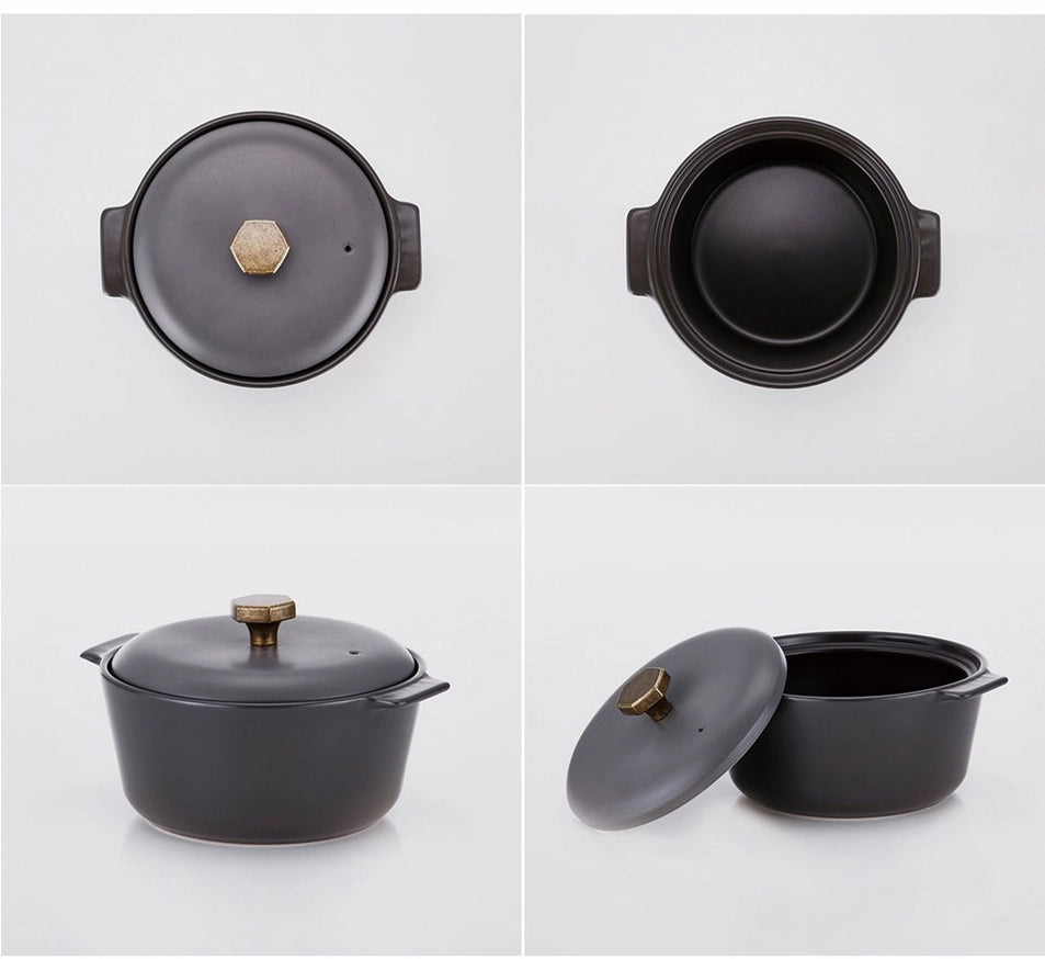 7" Ceramic Casserole Pot | Matte Gray