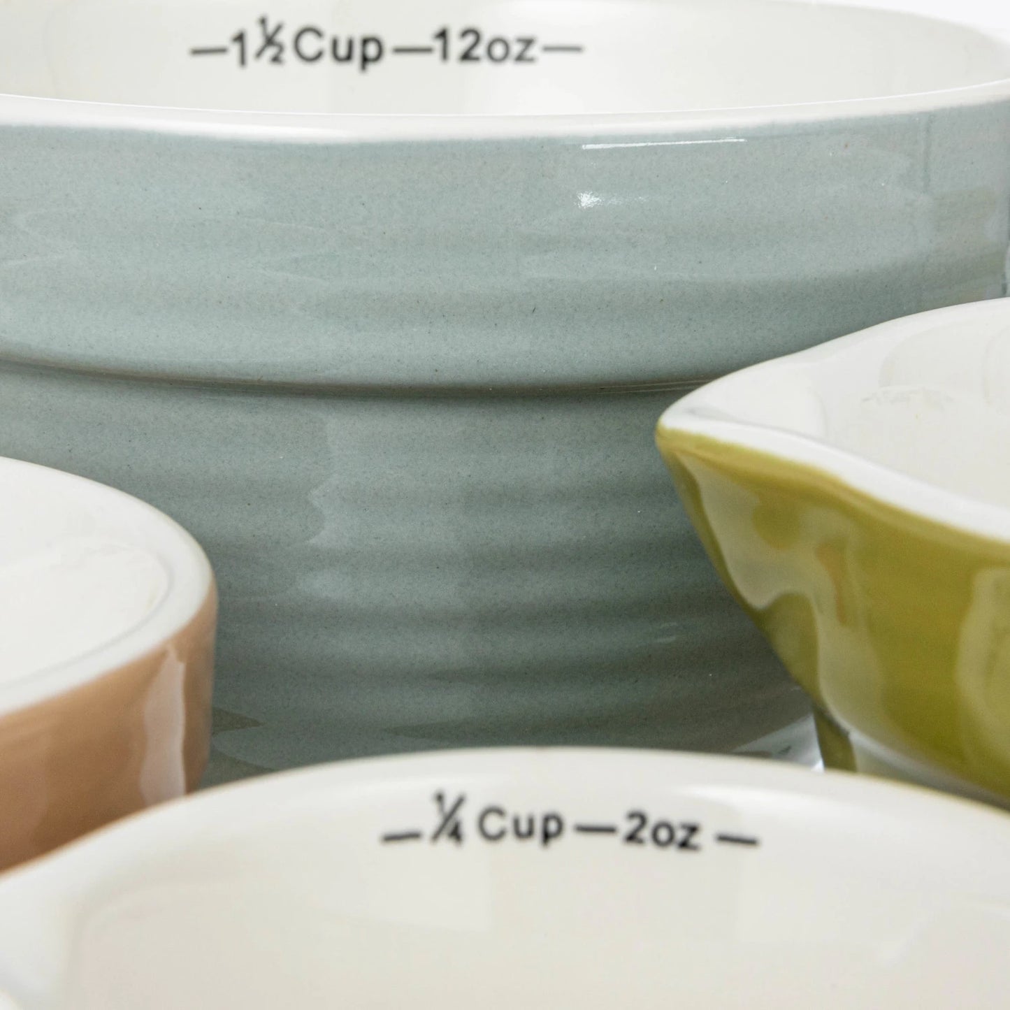 Stoneware Batter Bowl Measuring Cups, Set of 4 | 4 Colors