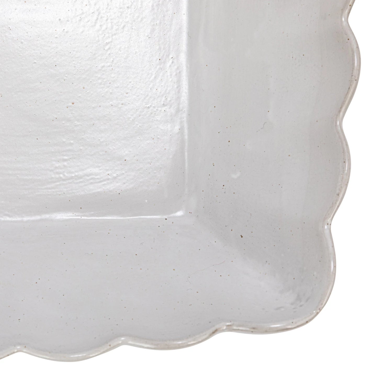 Stoneware Serving Dishes With Scalloped Edge | Set of 4