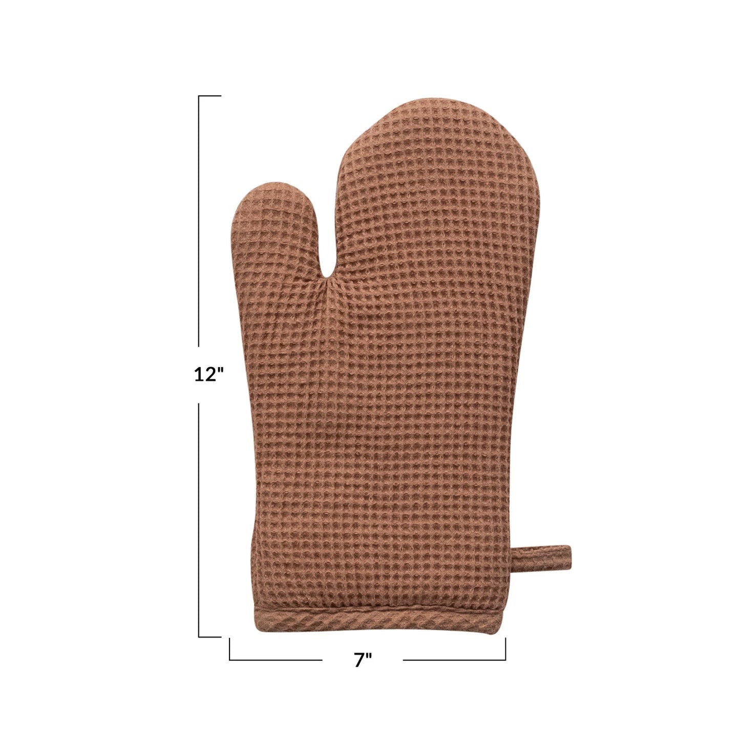 Woven Linen & Cotton Waffle Hot Mitt | Terra-Cotta