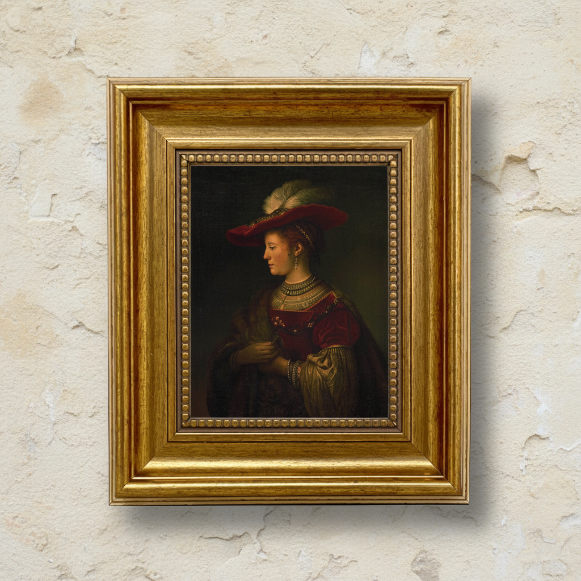 Saskia van Uylenburgh Framed Canvas Print | Rembrandt Reproduction