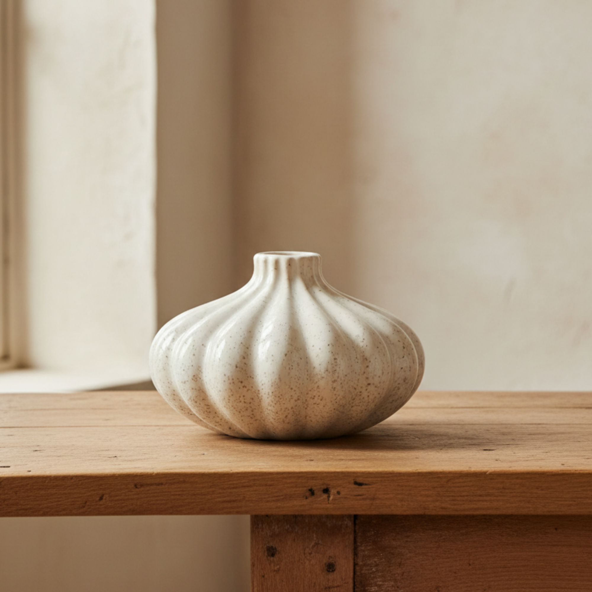 Allium Gourd | Reactive White Glaze Ceramic Vase