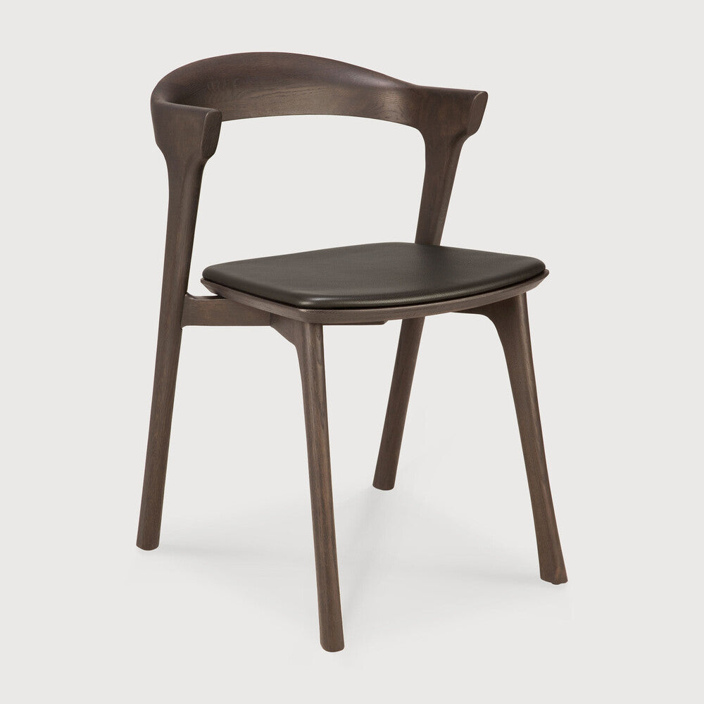 Bok Dining Chair by Alain Van Havre | Oak Brown | Brown Leather