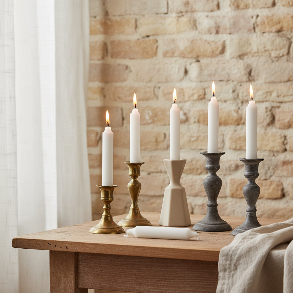 Unscented Short Taper Candles Ivory - Accurate Product