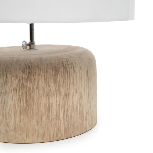 Teak Wood Table Lamp | Natural White