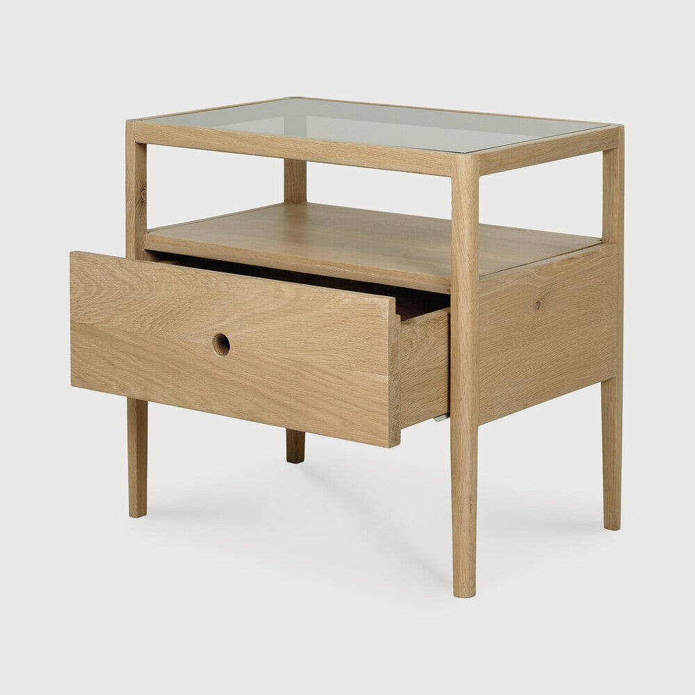 Spindle bedside table Oak | Sample