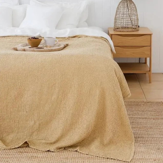 Load image into Gallery viewer, Sandy Beige Waffle Blanket | Multiple Sizes
