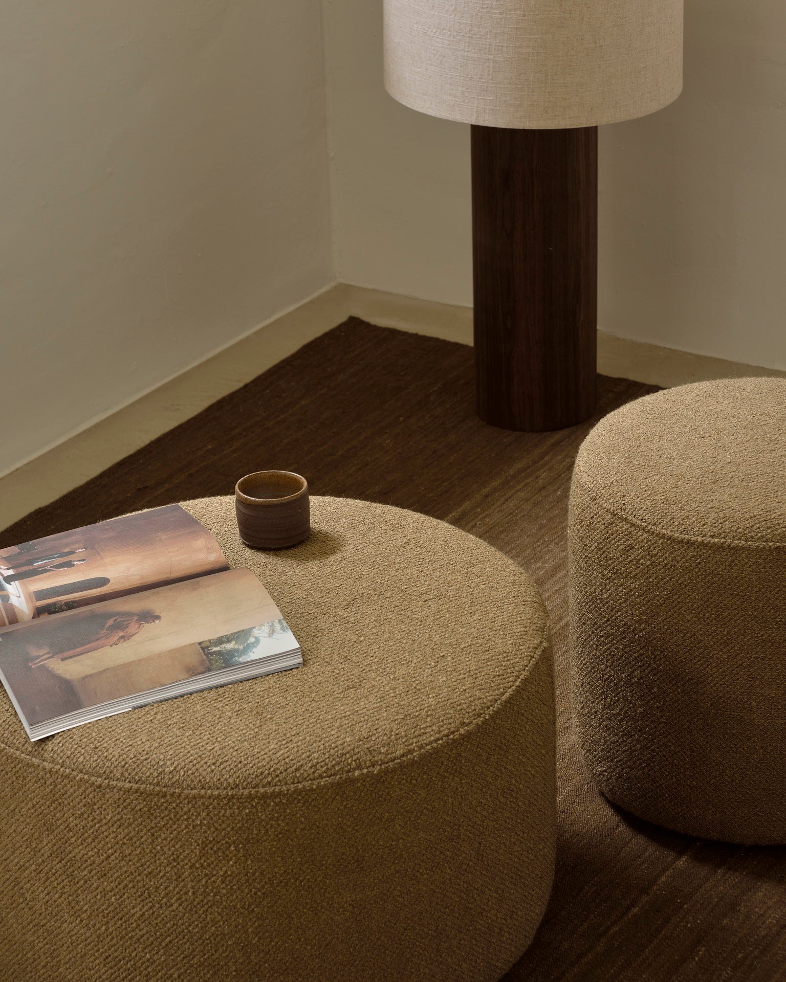 Barrow pouf by Jacques Deneef | Ginger Floor Sample