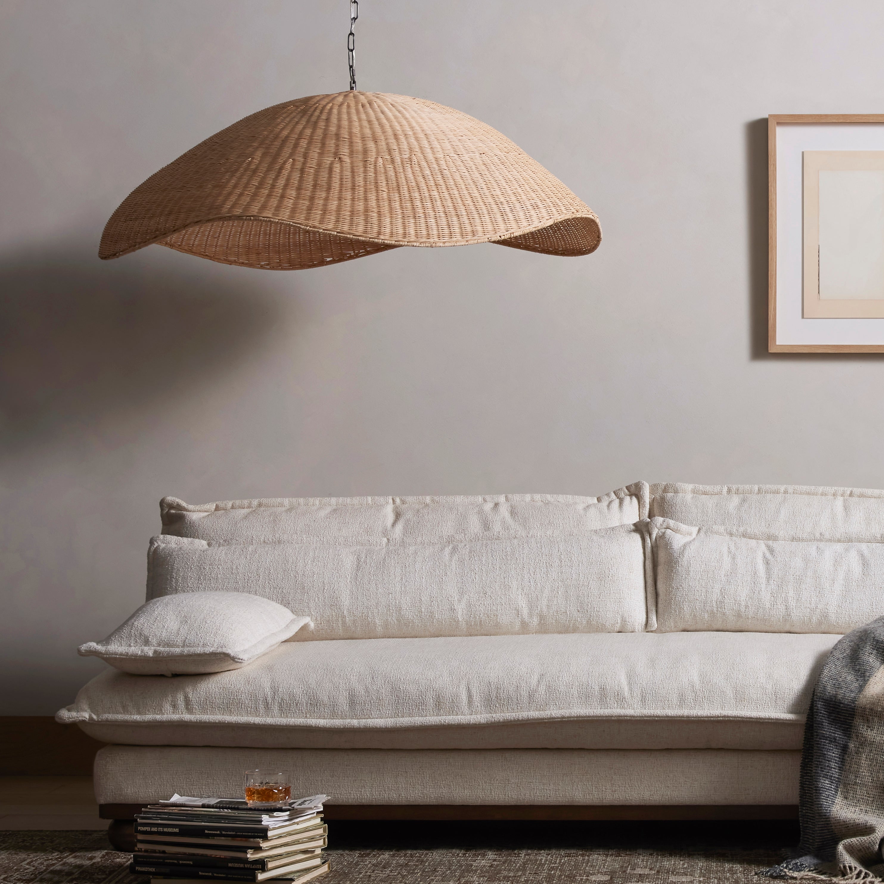 Overscale Woven Rattan Pendant | Natural Floor Sample