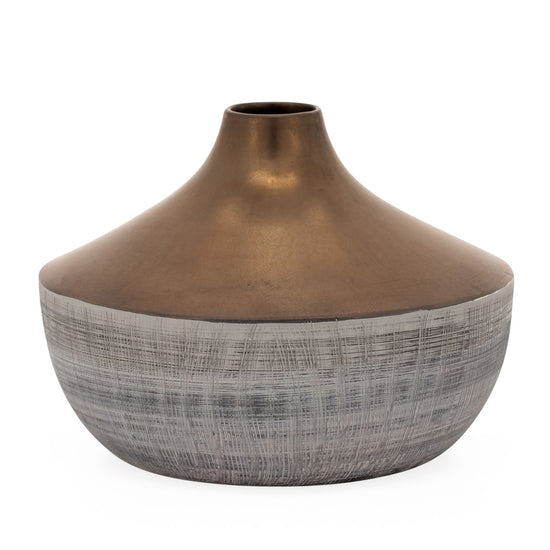 Faro Textured Ceramic Tapered Flask Vase