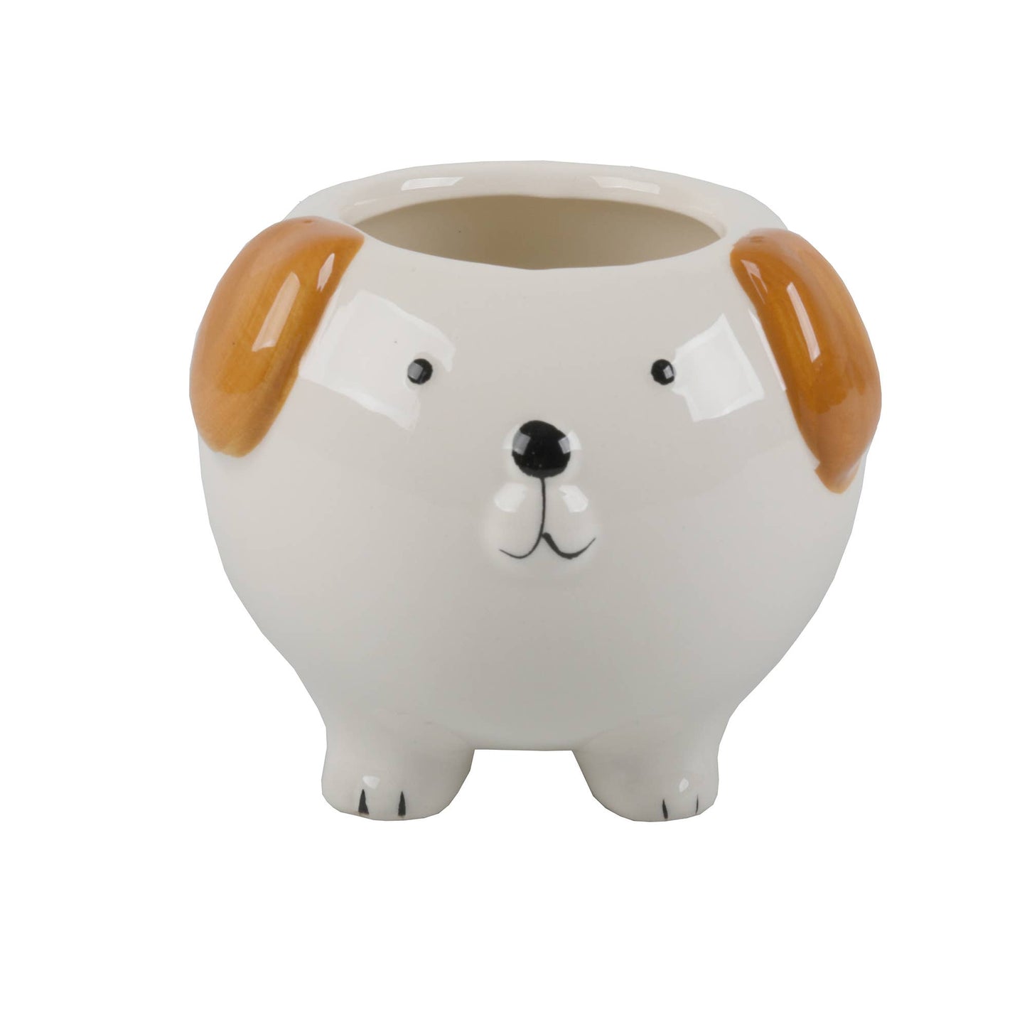 Brown Dog Ceramic Planter