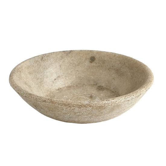 Antiqued White Marble Bowl