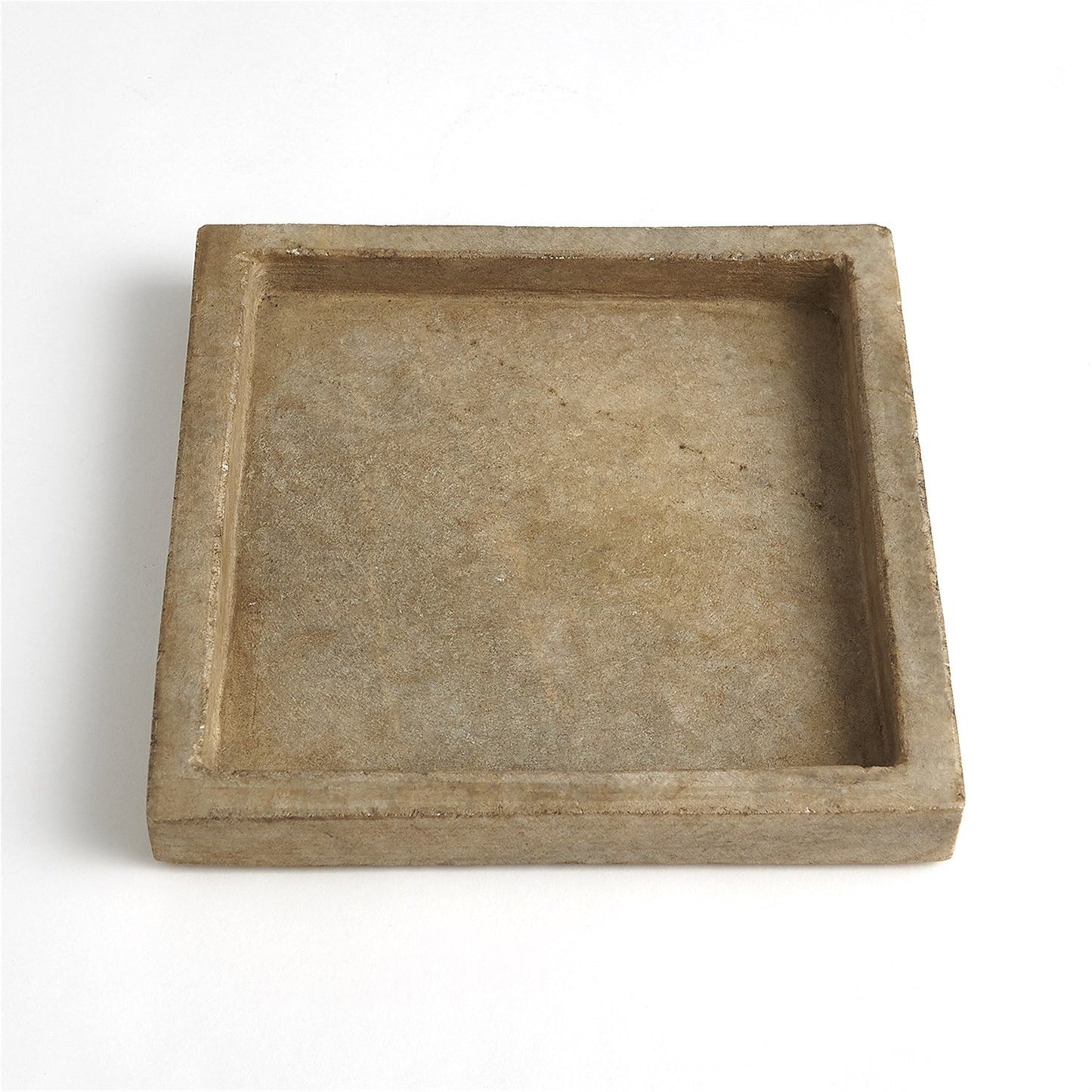 Antiqued White Marble Tray