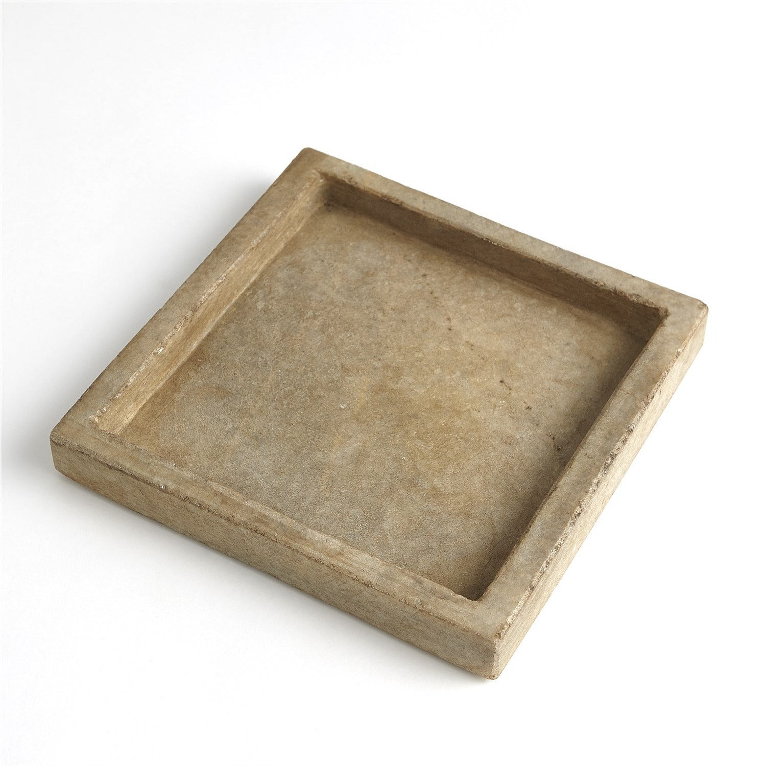 Antiqued White Marble Tray