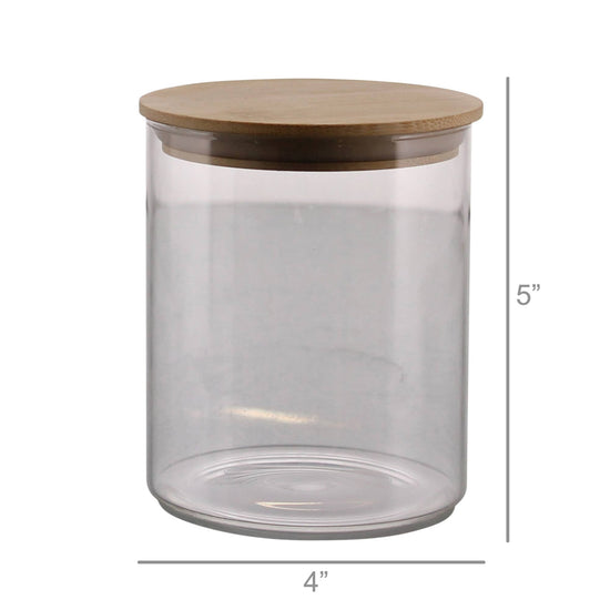 Load image into Gallery viewer, Finn Canister Medium | Glass with Wood Lid
