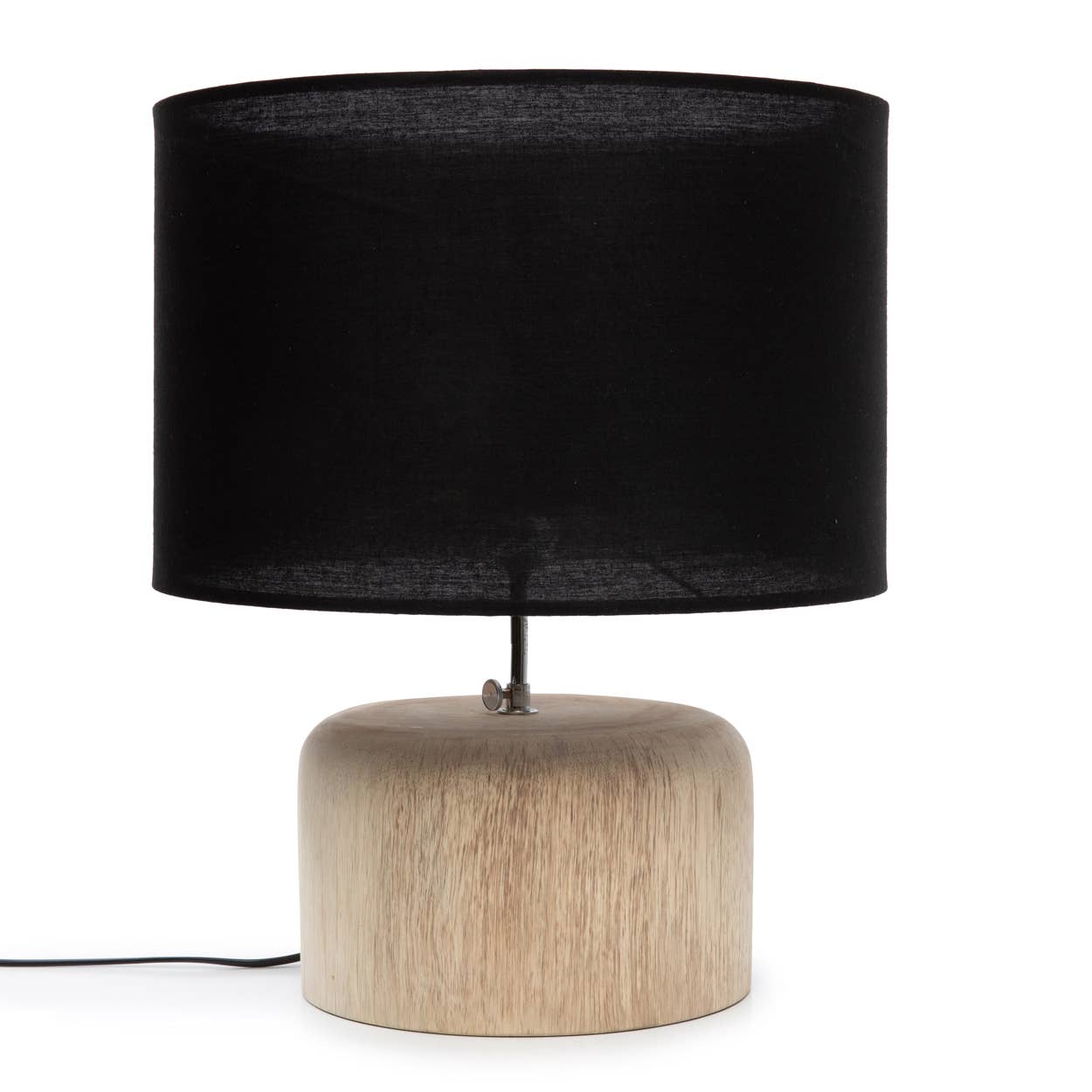 Teak Wood Table Lamp | Natural Black