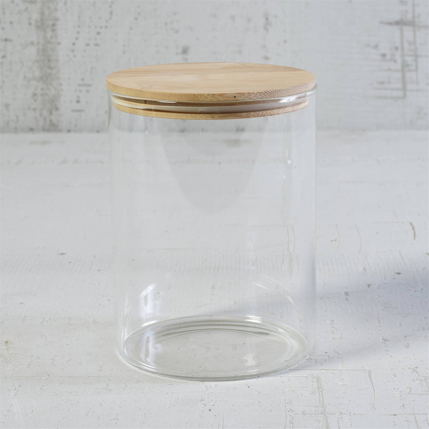 Finn Canister Large | Glass with Wood Lid