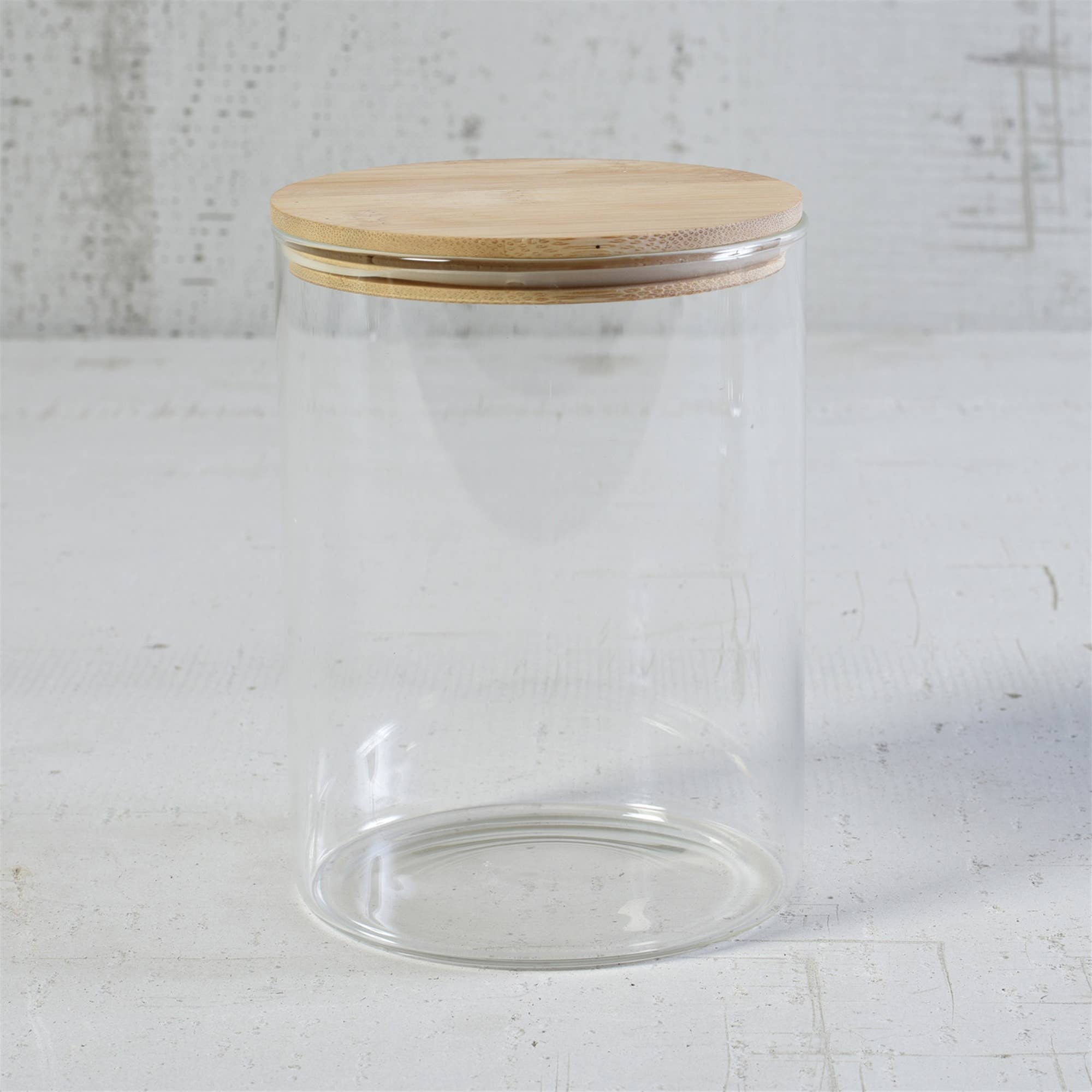 Finn Canister Medium | Glass with Wood Lid