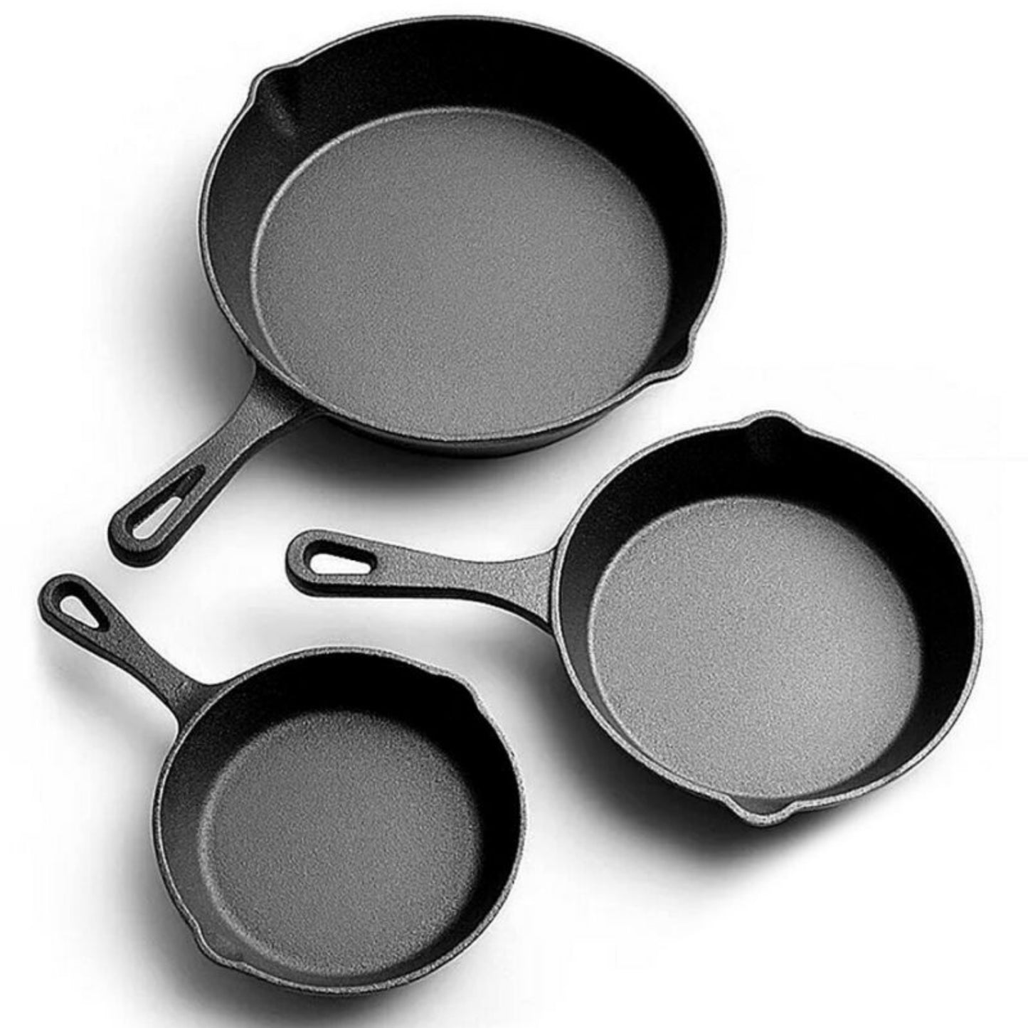 Jim Beam Set of 3 Pre Seasoned Cast Iron Skillets