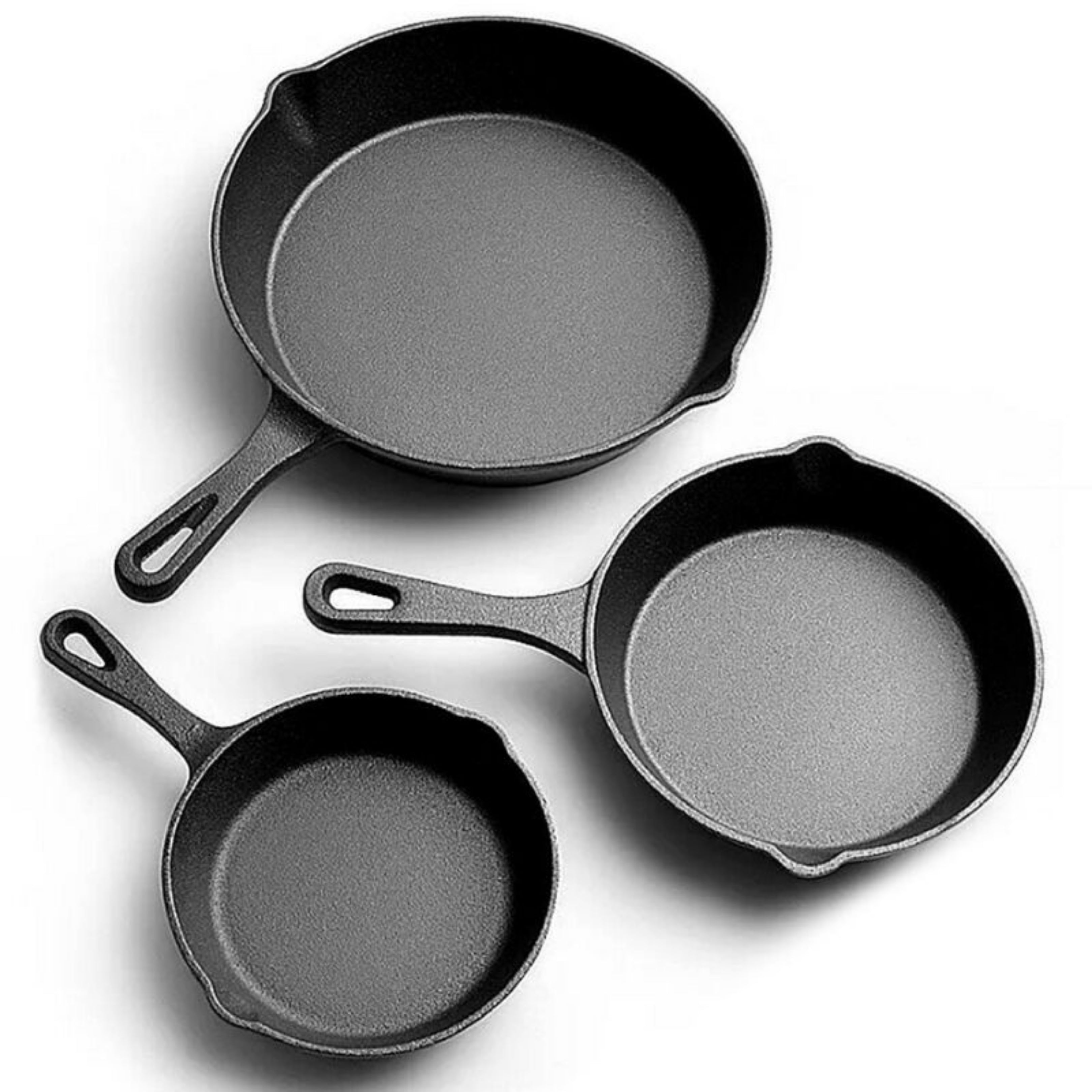 Jim Beam Set of 3 Pre Seasoned Cast Iron Skillets