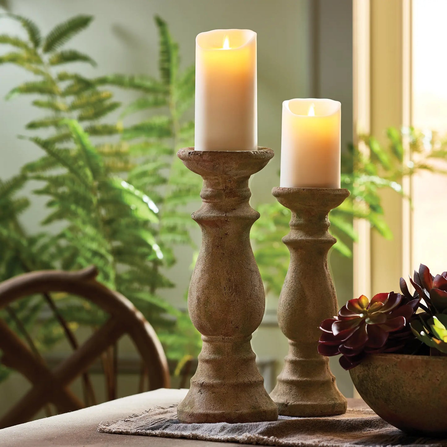 Weathered Garden Candle Stand