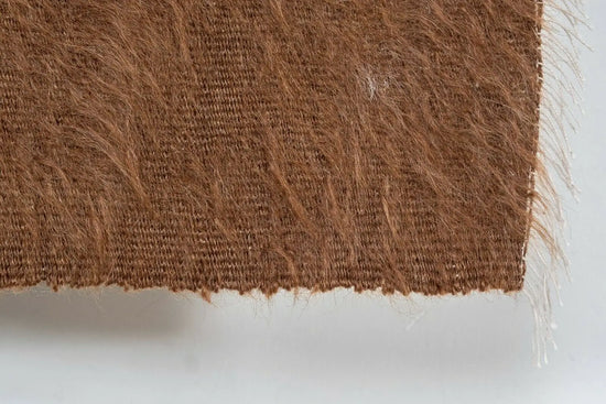 Vintage Brown Goat Hair Blanket Rug | 1970's