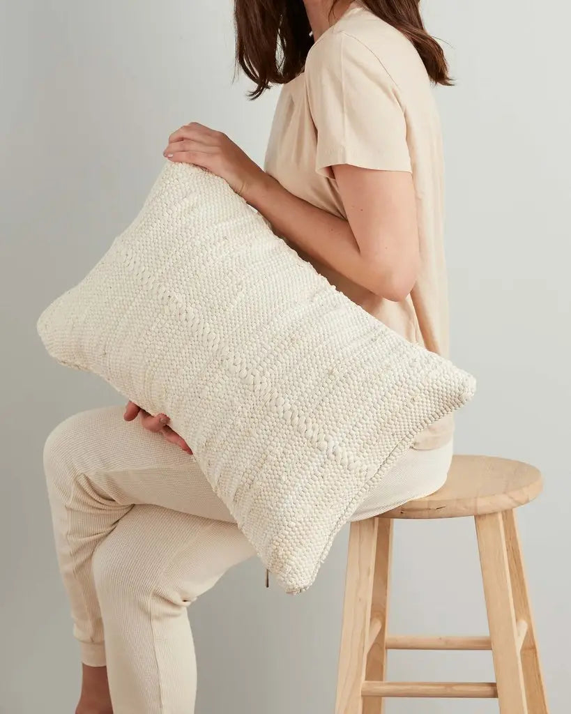 Chindi Lumbar Pillow Cover | Heavy Cream
