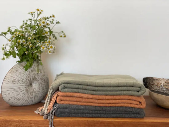 Load image into Gallery viewer, Cozy Stone Washed Towels | Olive
