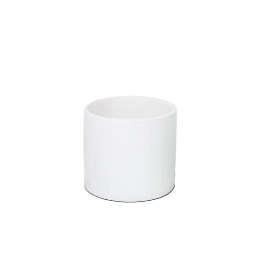 Matte White Terracotta Cylinder Planter Pot | 7"