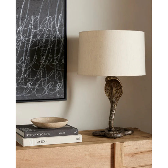 Load image into Gallery viewer, Snakur Table Lamp | Etched Antique
