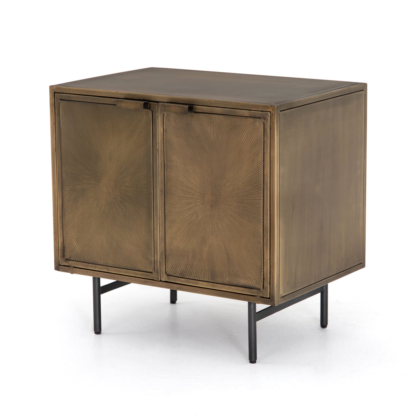 Sunburst Cabinet Nightstand | Aged Brass