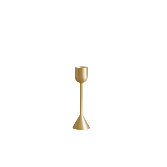 Load image into Gallery viewer, Golden Light Brass Candlestick Holder | Taper Candle Holder | 5.25&amp;quot;
