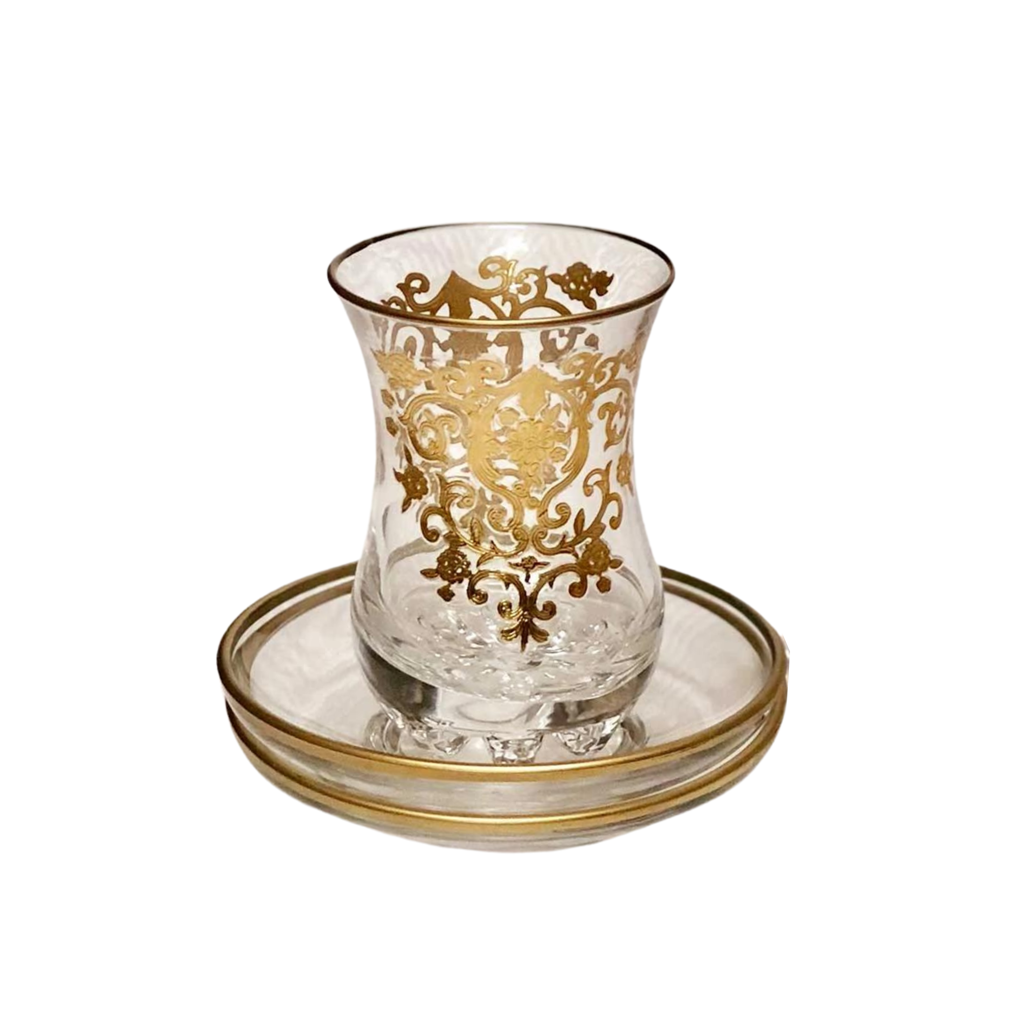 Tea Glasses & Saucers | Amira Gold