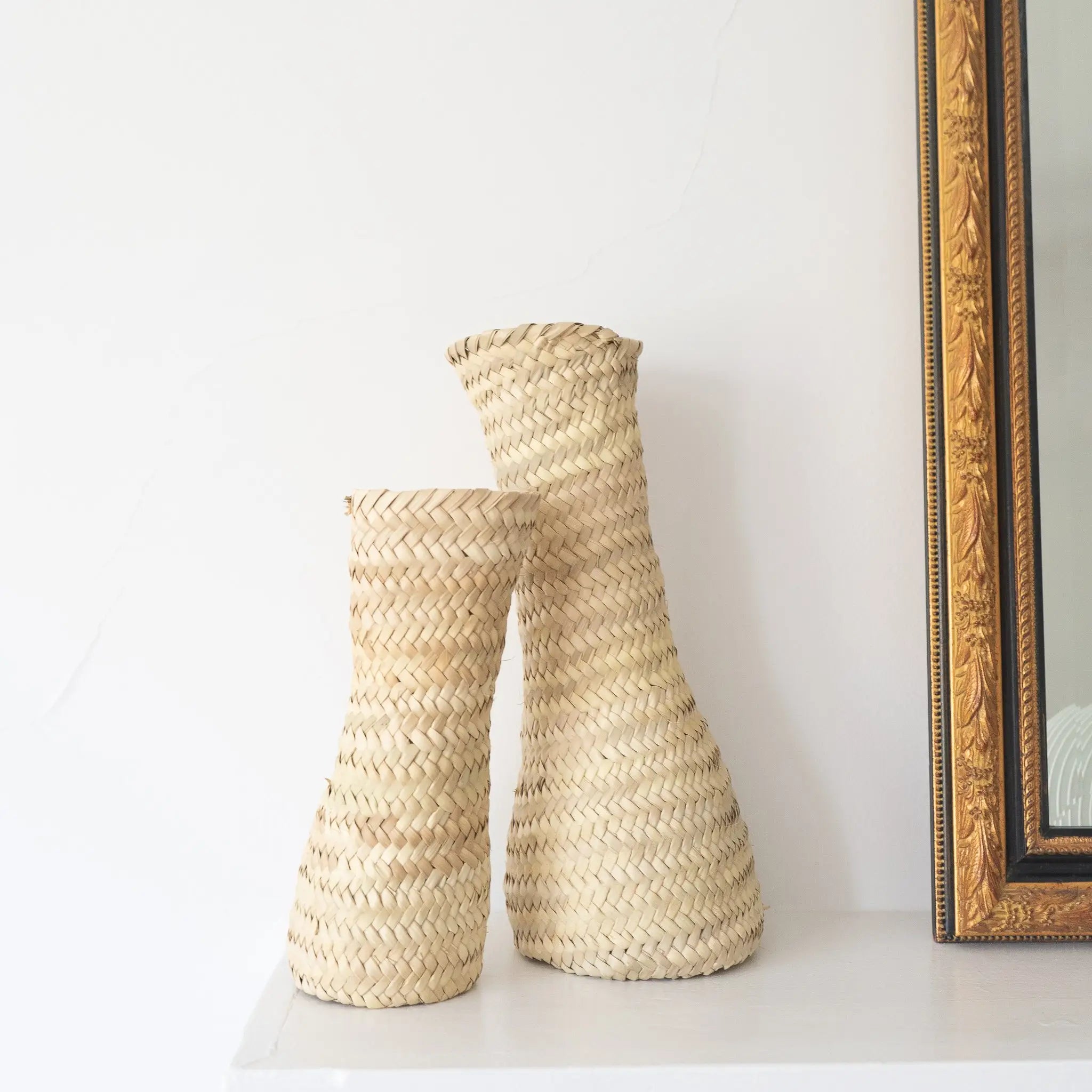 Handmade Straw Decorative Vase | Large