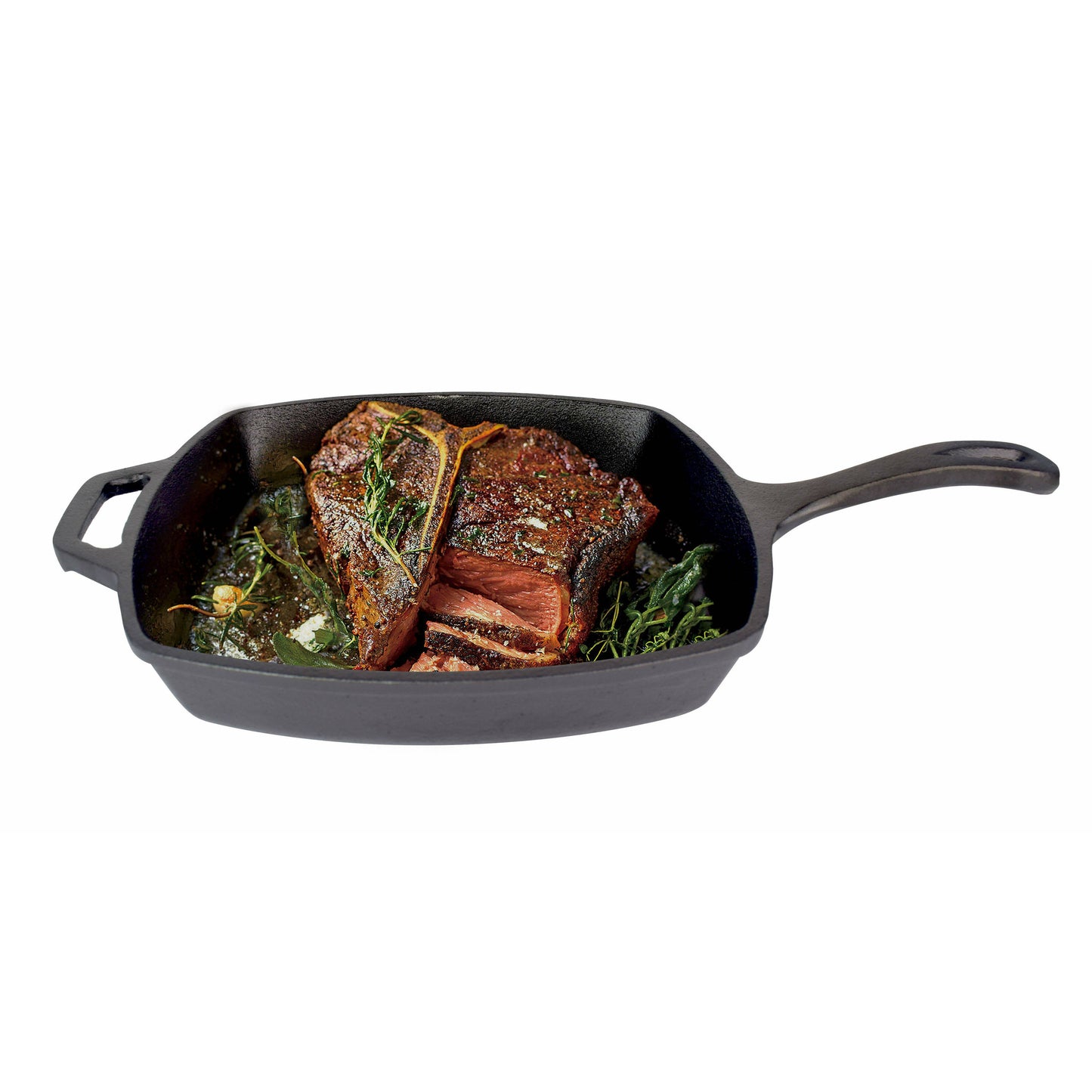 Jim Beam 10.5" Pre Seasoned Cast Iron Square Skillet