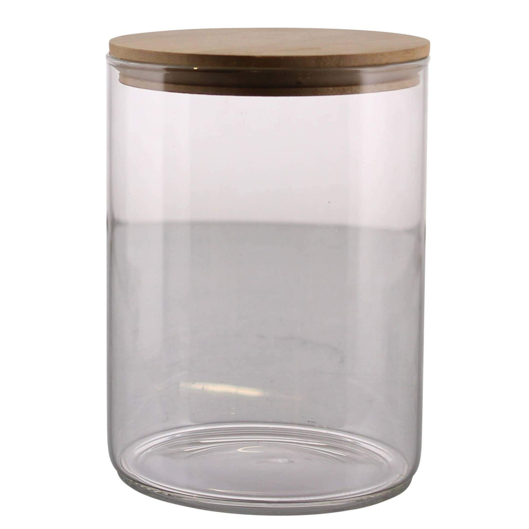 Finn Canister Medium | Glass with Wood Lid