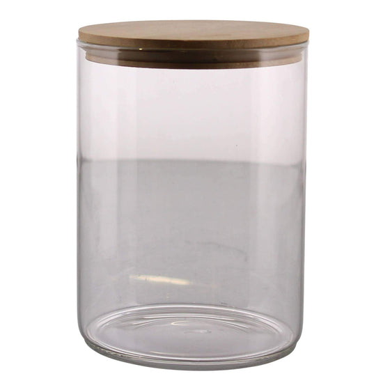 Finn Canister Large | Glass with Wood Lid