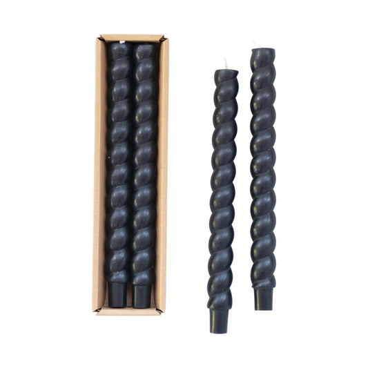 Unscented Twisted Taper Candles | Black