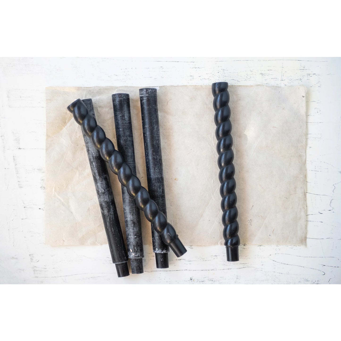 Unscented Twisted Taper Candles | Black