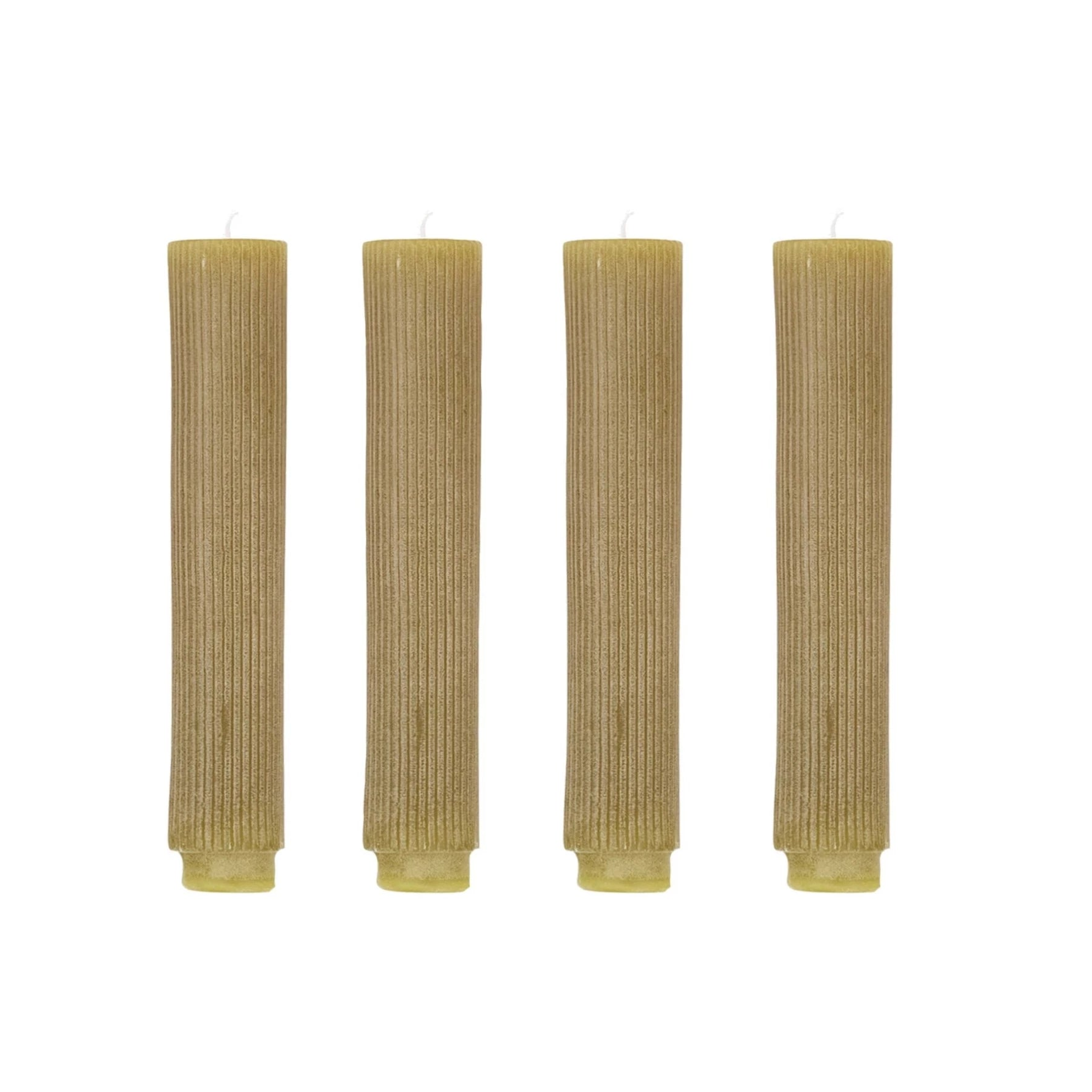 Unscented Pleated Taper Candle | Olive