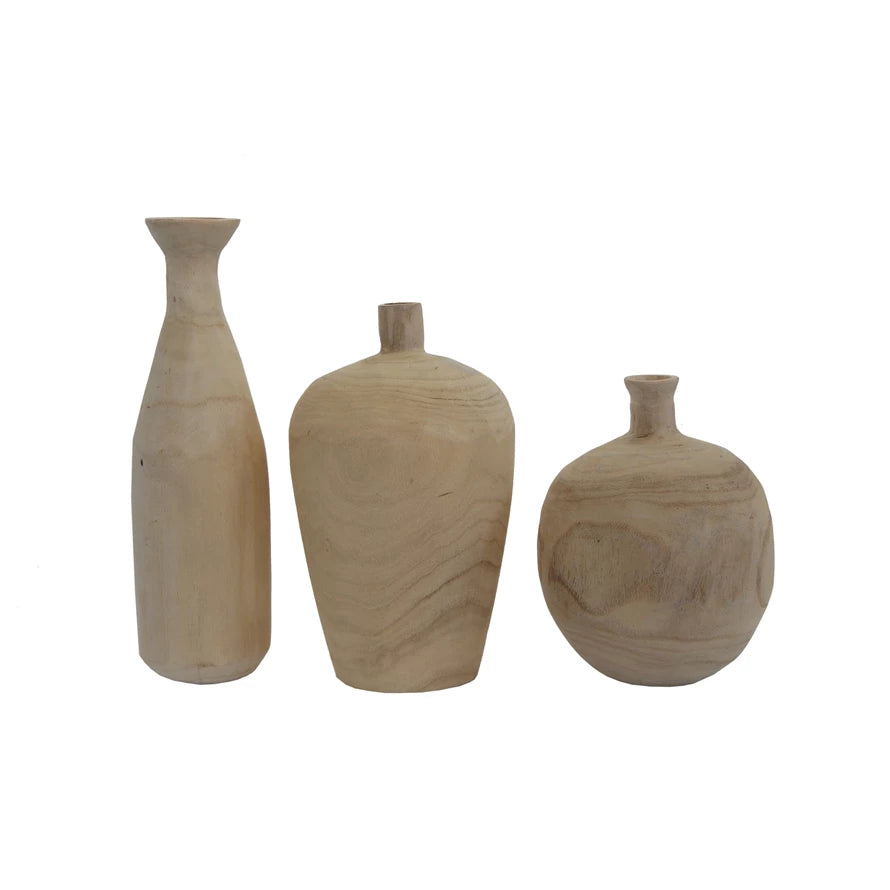 Paulownia Wood Vase | Small Natural